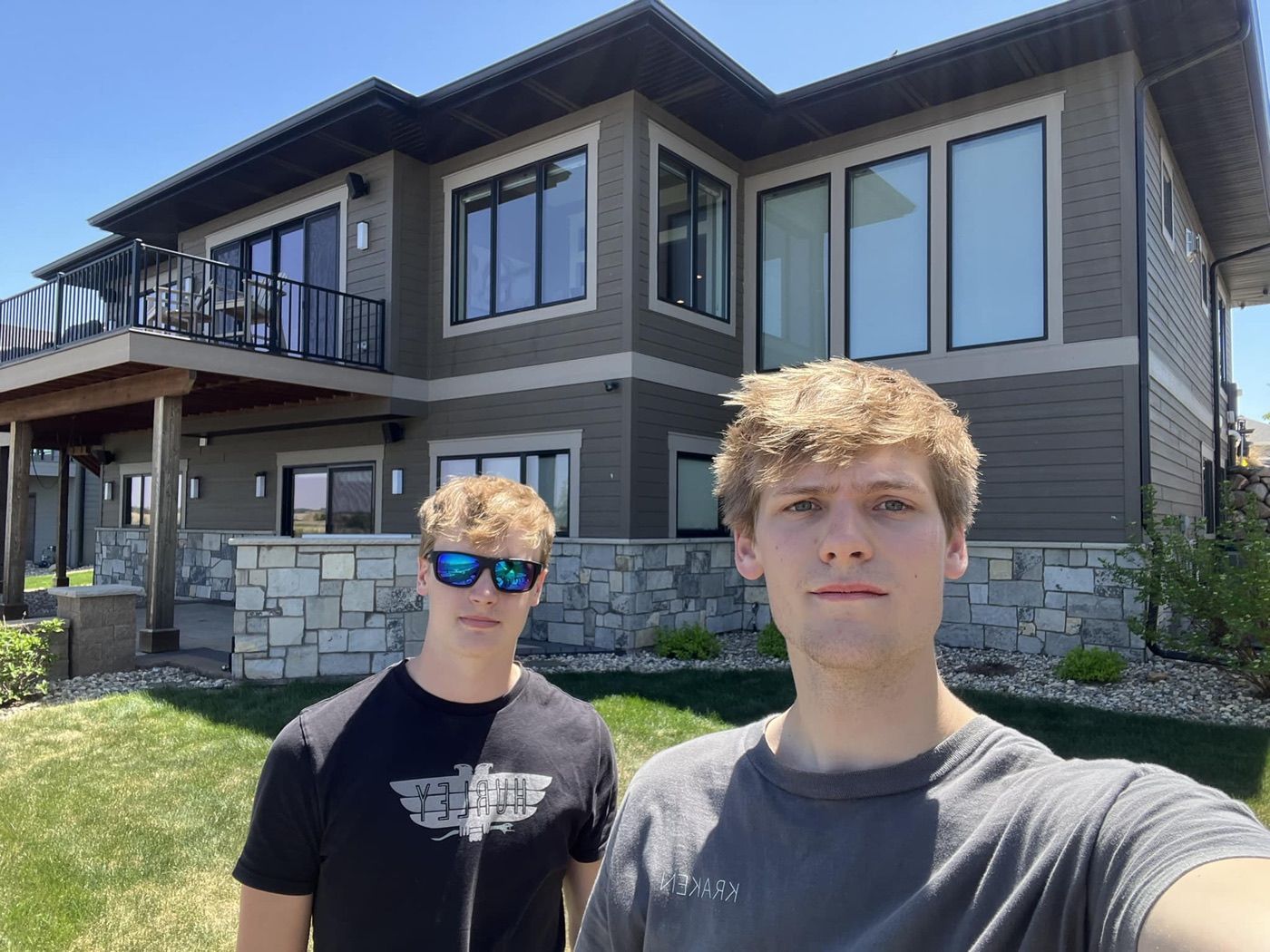 Kraken team at a Sioux Falls home on a sunny day